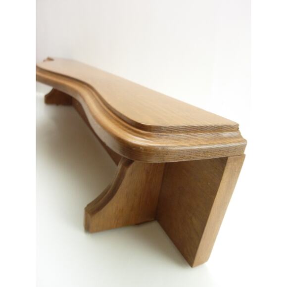 Vintage Wood Shelf Small Accent Display mcm Hanging Wall - Picture 5 of 5